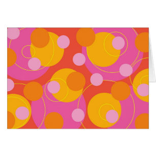 Retro saftige rosa Punkt-flippige starke Karte