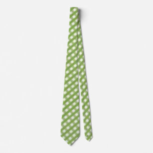 Retro "Sage Green Gingham Karo" Neck Tie Krawatte