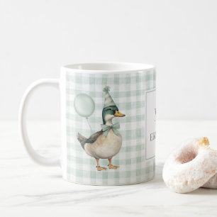 Retro Sage Green Mallard Duck Ballon Kaffeetasse