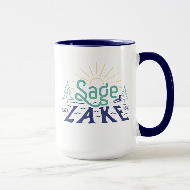 Retro Sage Lake 15oz Tasse (Rechts)