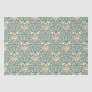 Retro Sage & Sand Cheerleader Mandala Deko Scallop Seidenpapier
