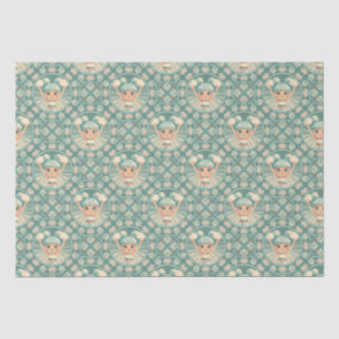 Retro Sage Sand Cheerleader Mandala Diamond Tile Seidenpapier