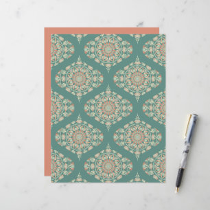 Retro Sage & Sand Verziert Mandala Ogee Damask