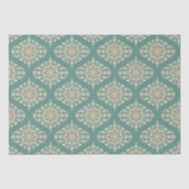 Retro Sage & Sand Verziert Mandala Ogee Damask Seidenpapier