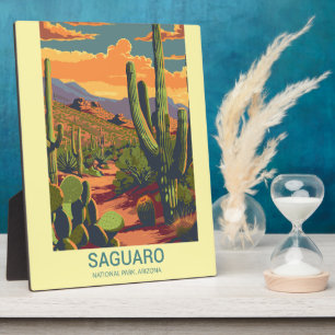 Retro Saguaro Landschaftlich View Tablette Fotoplatte