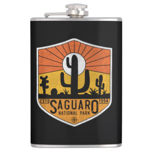 Retro Saguaro Nationalpark Arizona Flachmann