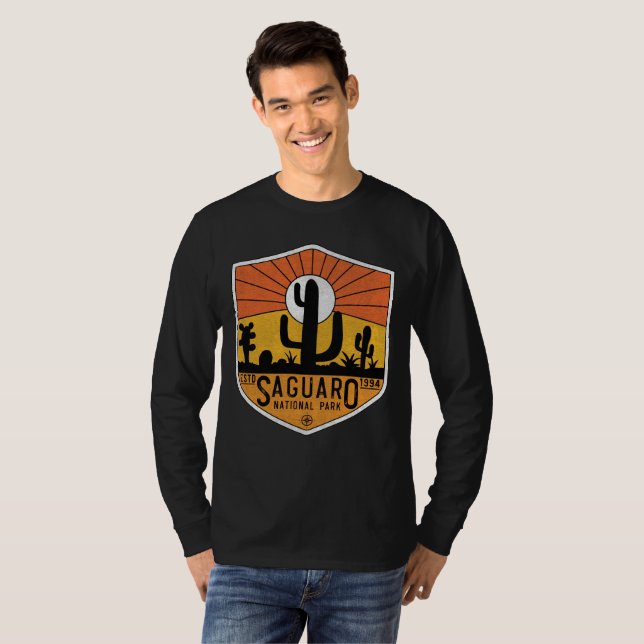 Retro Saguaro Nationalpark Arizona T-Shirt (Vorne ganz)