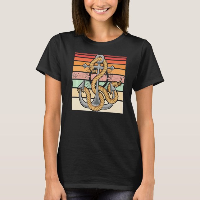 Retro Sailor Anchor Sailing T-Shirt (Vorderseite)