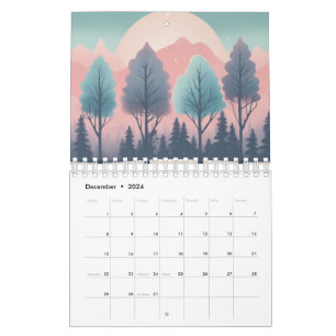 Retro Saisonkalender   Lebhafte Pastelle Kalender