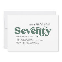 Retro Salbei Moderne minimale 70. Geburtstag