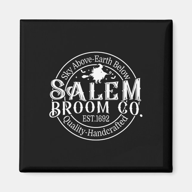 Retro Salem Broom Company Est 1692 Massachusetts Magnet (Vorne)