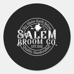 Retro Salem Broom Company Est 1692 Massachusetts Runder Aufkleber