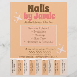 Retro Salon Service Tear Off Strips Flyer