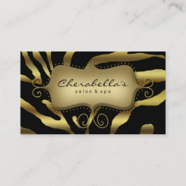 Retro Salon Wellness-Center Business Card Zebra Go Visitenkarte