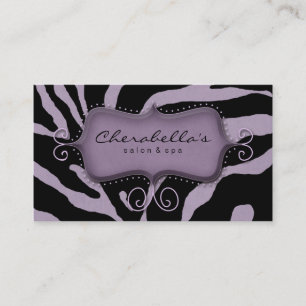 Retro Salon Wellness-Center Business Card Zebra Li Visitenkarte