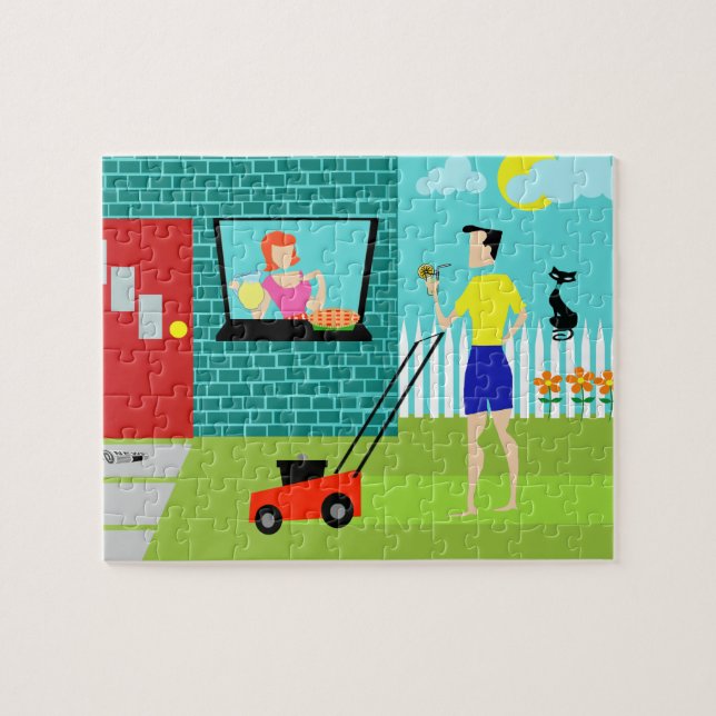 Retro Samstag Morgen Puzzlespiel Puzzle (Horizontal)