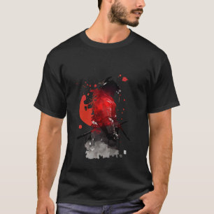 Retro-Samurai-Krieger-Schwert Japanischer Ninja T-Shirt