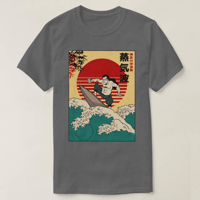 Retro Samurai Surfer T-Shirt (Design vorne)