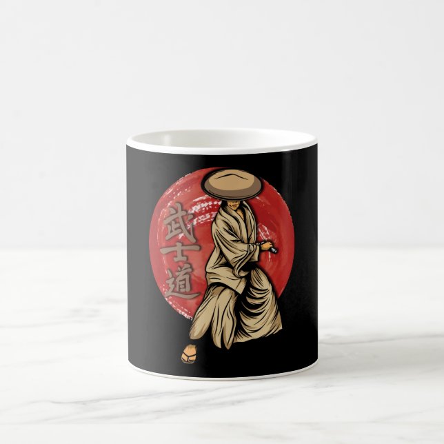 Retro Samurai Warrior mit Katana - Japanisch Kaffeetasse (Mittel)