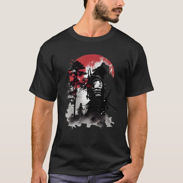 Retro Samurai Warrior Sword Japanisch Ninja 1 T-Shirt (Vorderseite)