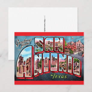 Retro San Antonio Texas Postkarte