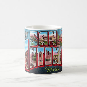 Retro-San-Antonio-Texas-Postkarten-Tasse Kaffeetasse