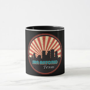 Retro San Antonio Texas Stadt Staats-Skyline Vinta Tasse