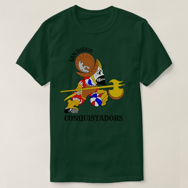 Retro San Diego Conquistadors ABA Basketball TShir T-Shirt (Design vorne)