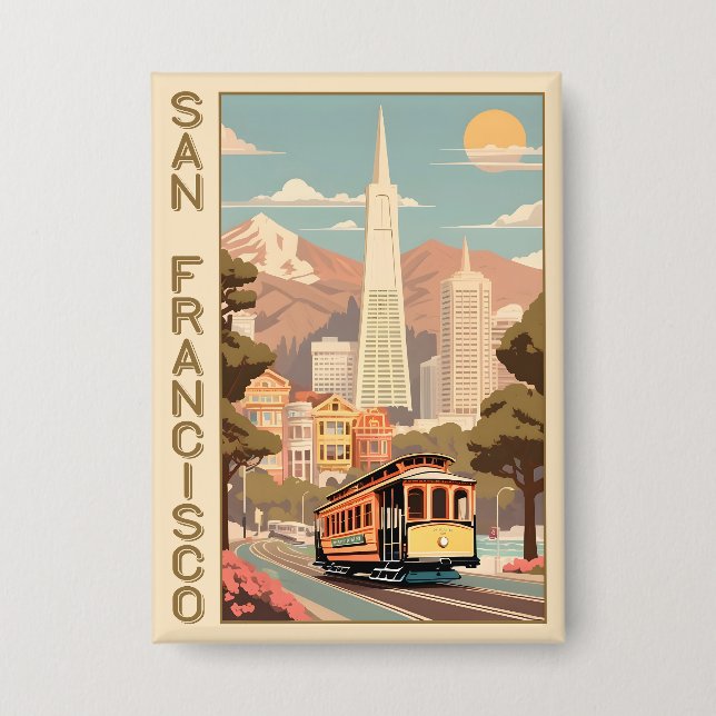 Retro San Francisco Button (Vorderseite)