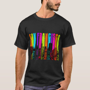 Retro San Francisco California Cityscape Skyline T-Shirt