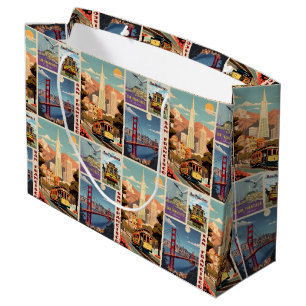 Retro San Francisco Patchwork Große Geschenktüte
