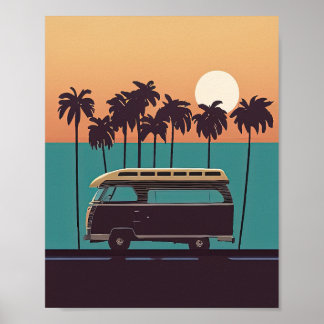 Retro Sand und Sonnenschein - Ein vintage Sommerst Poster