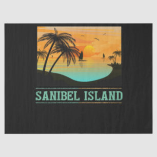 Retro Sanibel Island Florida Tropical Sunset Beach Seidenpapier