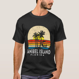 Retro Sanibel Island Florida Vintag Palm Tree Bea T-Shirt