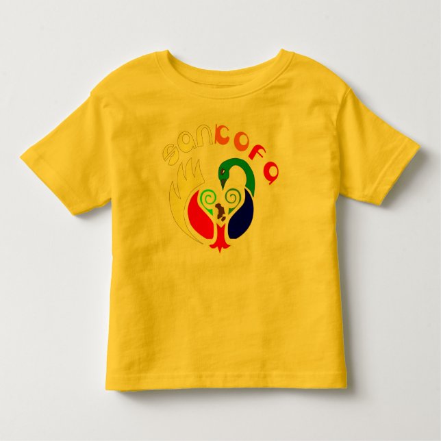 RETRO SANKOFA KIND KLEINKIND T-SHIRT (Vorderseite)
