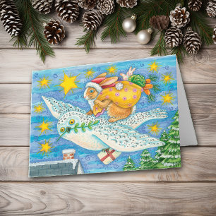 Retro Sankt-Häschen-Weihnachten Feiertagskarte