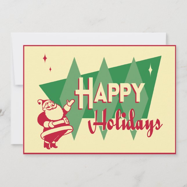 Retro Sankt-WeihnachtsParty Einladung (Vorderseite)