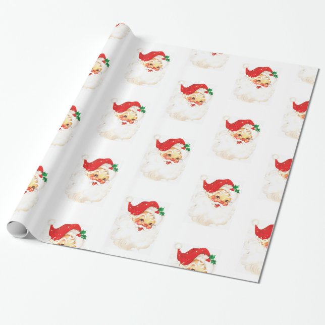 Retro Sankt-WeihnachtsweihnachtsPackpapier Geschenkpapier (Ungerollt)