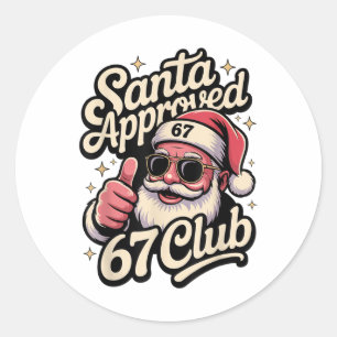 Retro Santa Approved 67 Club - Lustiges Weihnachte Runder Aufkleber