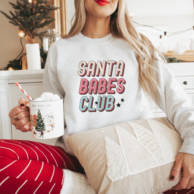 Retro Santa Babes Club Weihnachten Sweatshirt (Von Creator hochgeladen)