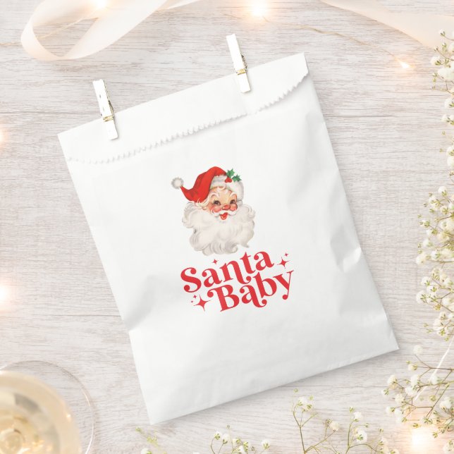 Retro Santa Baby Weihnachtsdusche Geschenktütchen (Ausgeschnitten)