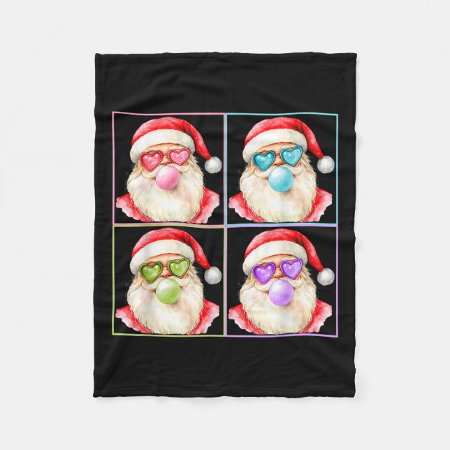 Retro Santa Blowing Bubble Gum P Art Sungles Chris Fleecedecke (Vorderseite)