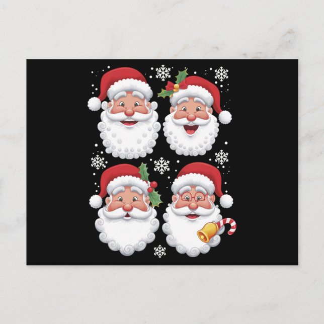 Retro Santa Christma gibt Weihnachten-Matching-Fam Postkarte (Vorderseite)