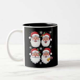 Retro Santa Christma gibt Weihnachten-Matching-Fam Zweifarbige Tasse