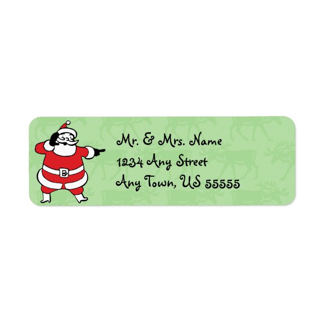 Retro Santa Christmas Address Labels (Vorne)