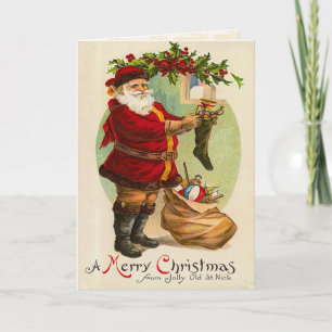 Retro Santa Christmas Card Feiertagskarte
