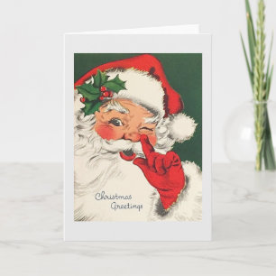 Retro Santa Christmas Card Karte