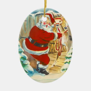 Retro Santa Christmas Ornament