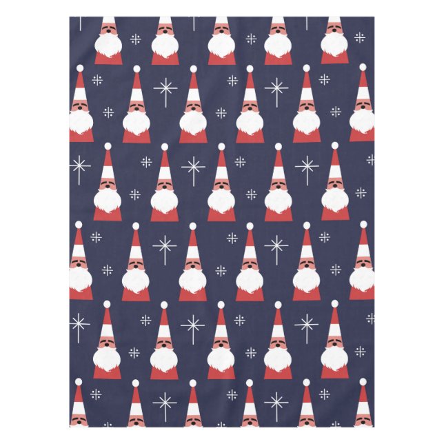 Retro Santa Christmas Red Pattern Tischdecke (Vorderseite)