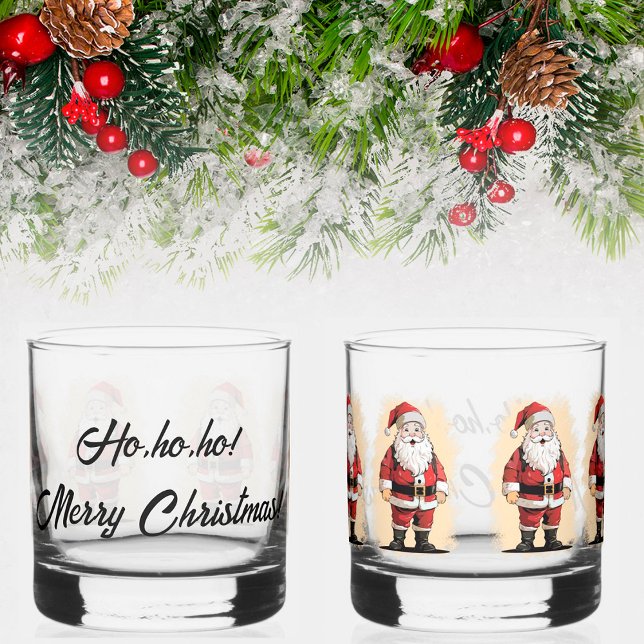 Retro Santa Christmas Whiskyglas (Von Creator hochgeladen)